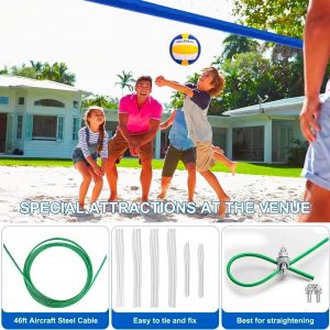 Red de voleibol profesional para exteriores, resistente, cuerda de alambre alargada para aeronaves, resistencia a la intemperie mejorada, borde más grueso para interiores y exteriores, patio, piscina