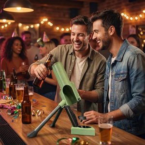 Abrebotellas de mortero de alta resistencia de 2.008 in – Lanzador de tapas táctico, abridor de cerveza manos libres, divertido tirador de tapas de botellas para decoración de bar y escritorio