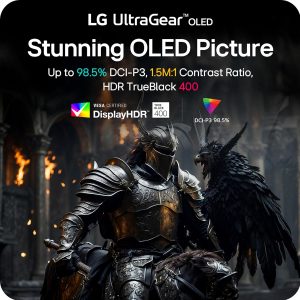 LG 27GX704A-B 27-inch Ultragear QHD (2650x1440) OLED Gaming Monitor 240Hz, 0.03ms, NVIDIA G-Sync Compatible, AMD FreeSync Premium Pro, VESA Display HDR TrueBlack400, HDMI 2.1, DisplayPort, Black