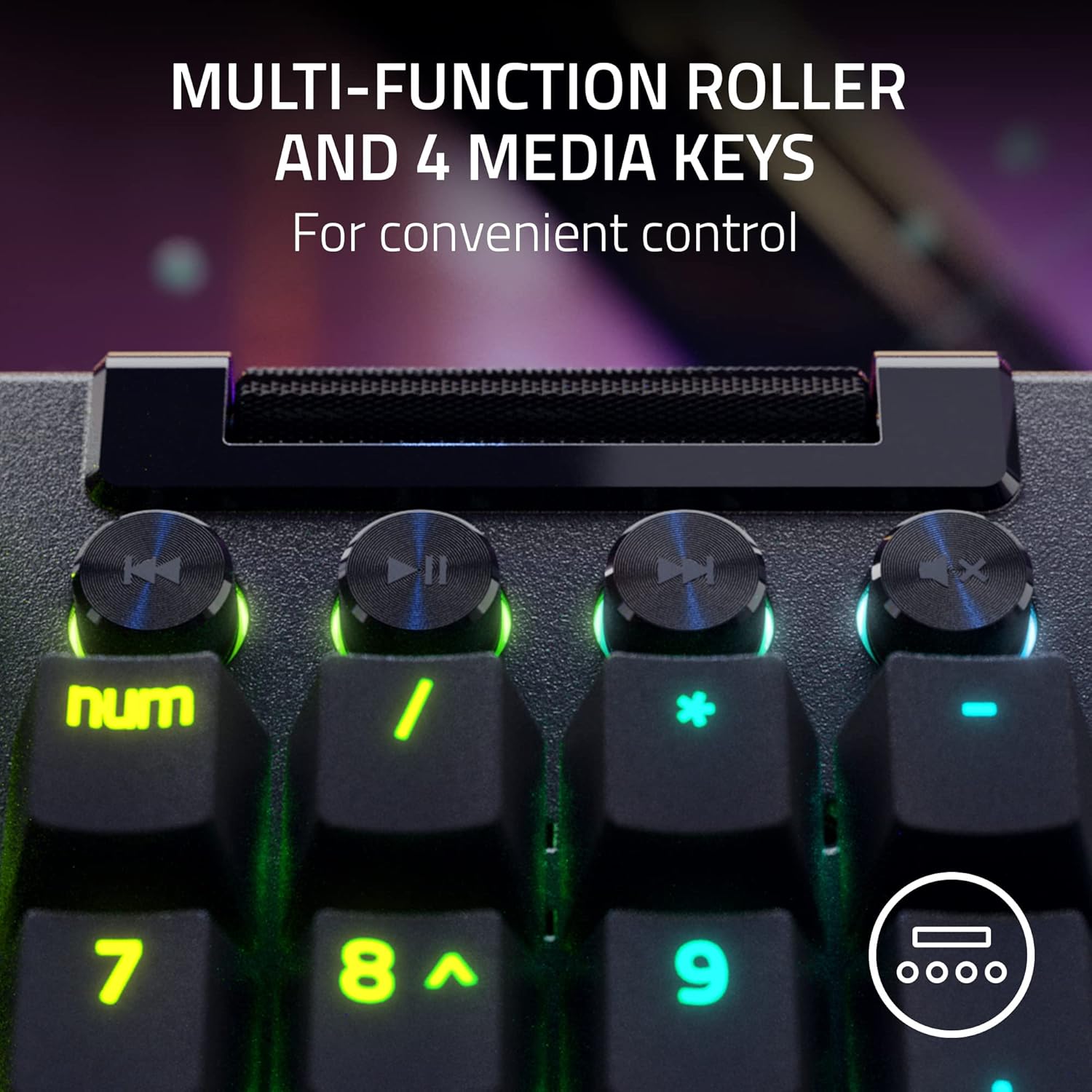 Razer BlackWidow V4 Pro Wired Mechanical Gaming Keyboard: Green Switches Tactile & Clicky - Doubleshot ABS Keycaps - Command Dial - Chroma RGB - Magnetic Wrist Rest - Snap Tap