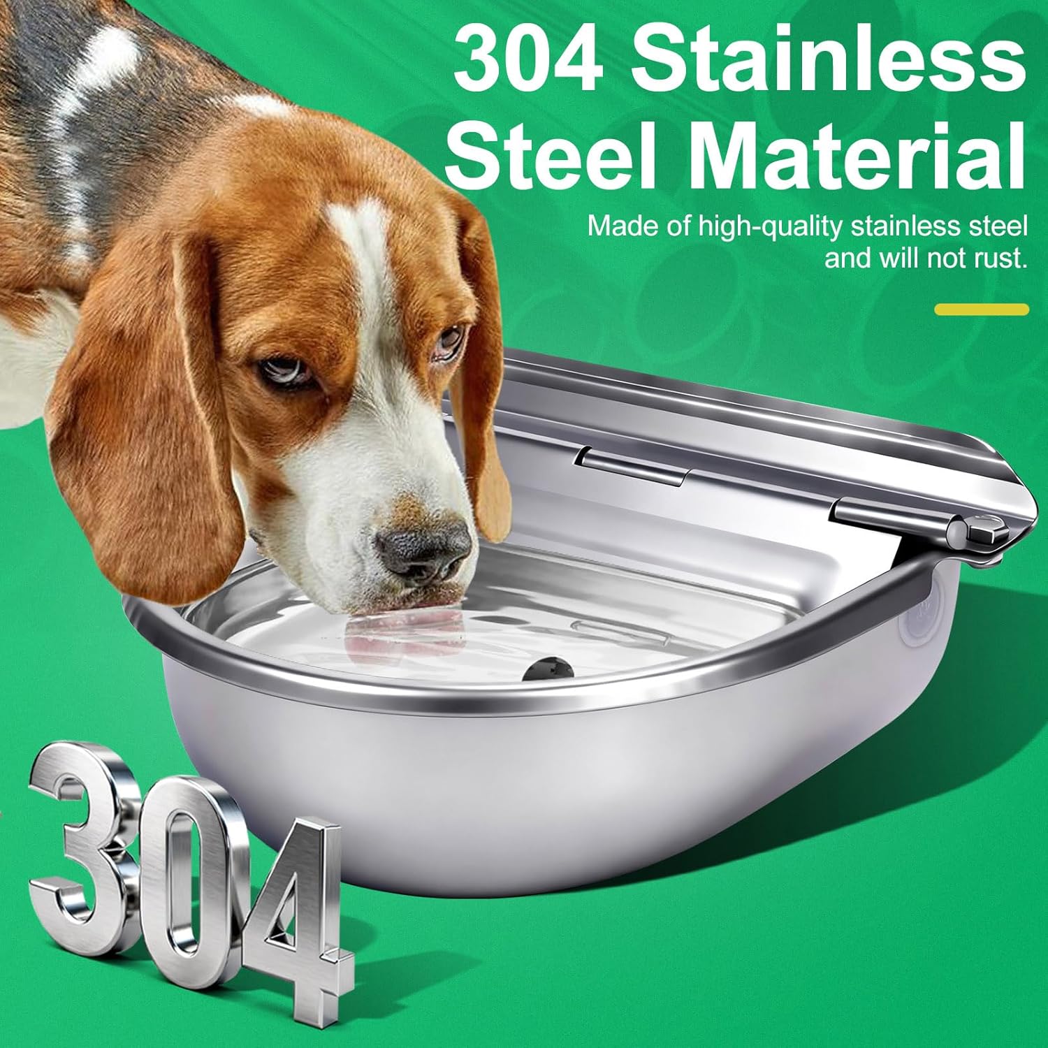Dispensador automático de agua de metal para perros, bebedero de acero inoxidable resistente para exteriores, alimentador de agua para animales autolenado para perros y gatos con flotador y
