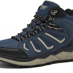 HI-TEC Valley Geo Mid Waterproof Hiking Boots for Men, Lightweight Breathable Outdoor Trekking and Trail Sneakers