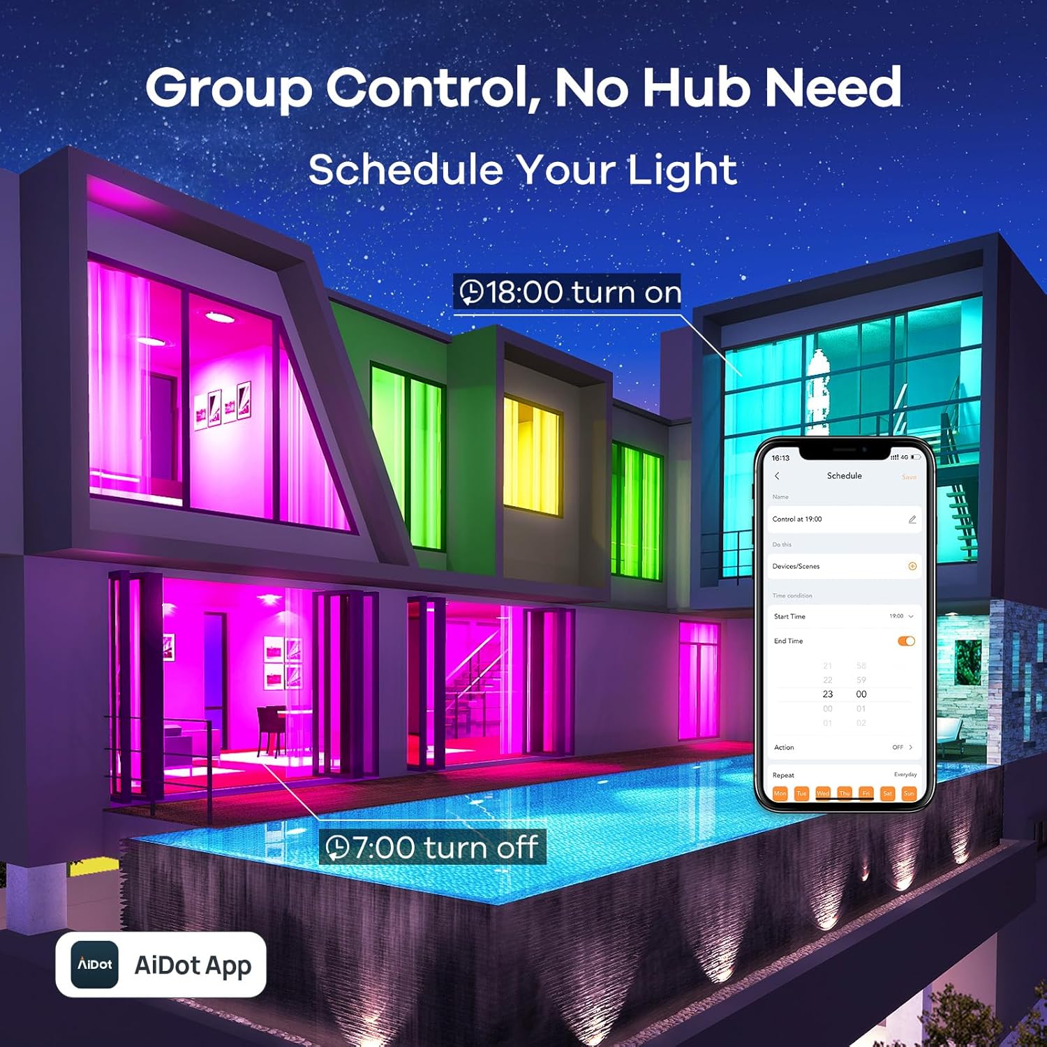 Linkind Smart Light Bulbs, Smart Bulb that Work with Alexa, Google Home, AiDot, LED Light Bulbs Color Changing RGBTW, 104 Preset Scene, Music Sync, Dotis, A19 E26 2.4G WiFi Bluetooth 60W 800LM, 4Pack