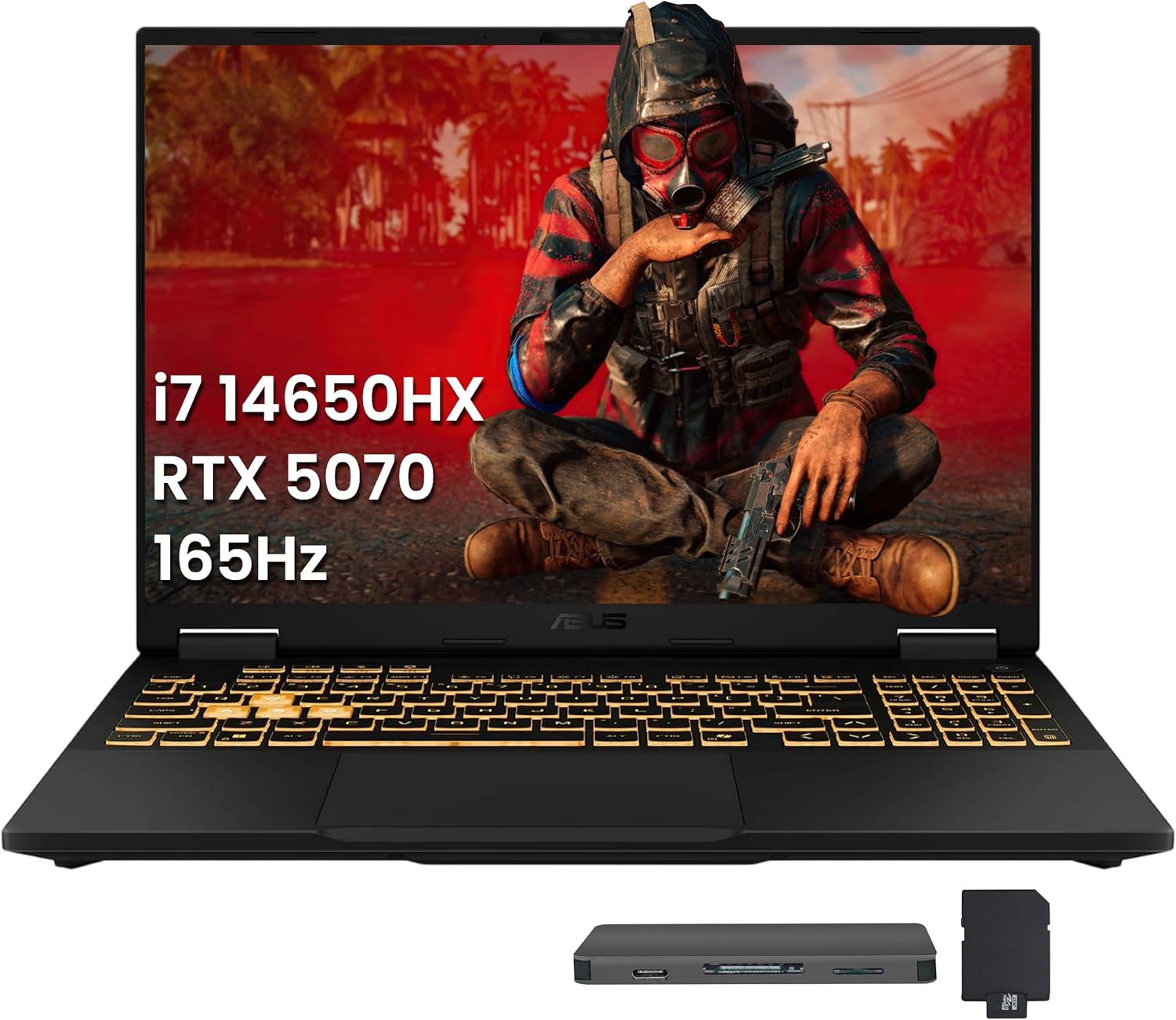 ASUS TUF F16 16" WUXGA 165Hz Gaming Laptop, Intel i7-14650HX, GeForce RTX 5070 8GB GDDR7, 32GB DDR5, 1TB SSD, RGB Backlit Keyboard, FHD IR Camera, Wi-Fi 6E, Win 11 Pro, Gray, 1TB Docking Station Set