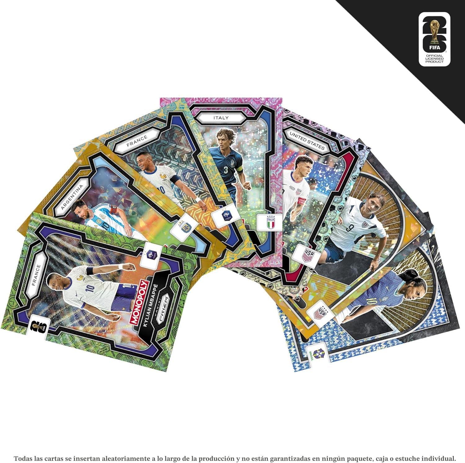 Monopoly Panini Prizm: Caja de refuerzo de cartas coleccionables de la Copa Mundial de la FIFA | Estrellas actuales y leyendas de la Copa Mundial de la FIFA | Regalos para los fanáticos del fútbol