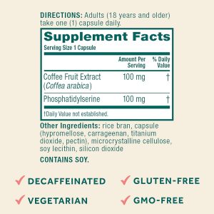 NEURIVA Suplemento cerebral original para memoria, enfoque y concentración, aprendizaje y precisión con nootrópicos clínicamente probados, fosfatidilserina y neurofactor, sin cafeína, cápsulas de 30 unidades