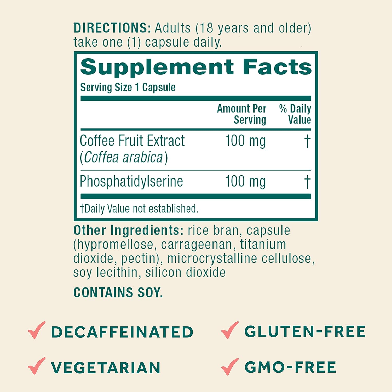 NEURIVA Suplemento cerebral original para memoria, enfoque y concentración, aprendizaje y precisión con nootrópicos clínicamente probados, fosfatidilserina y neurofactor, sin cafeína, cápsulas de 30 unidades