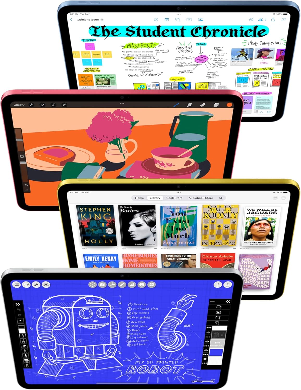 Apple iPad 11-inch: A16 chip, 11-inch Model, Liquid Retina Display, 128GB, Wi-Fi 6, 12MP Front/12MP Back Camera, Touch ID, All-Day Battery Life — Blue