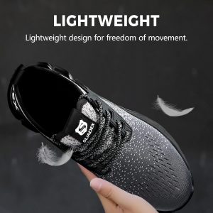 SUADEX Steel Toe Sneakers for Men Women Indestructible Work Safety Shoes Lightweight Comfortable Slip Resistant Composite Toe