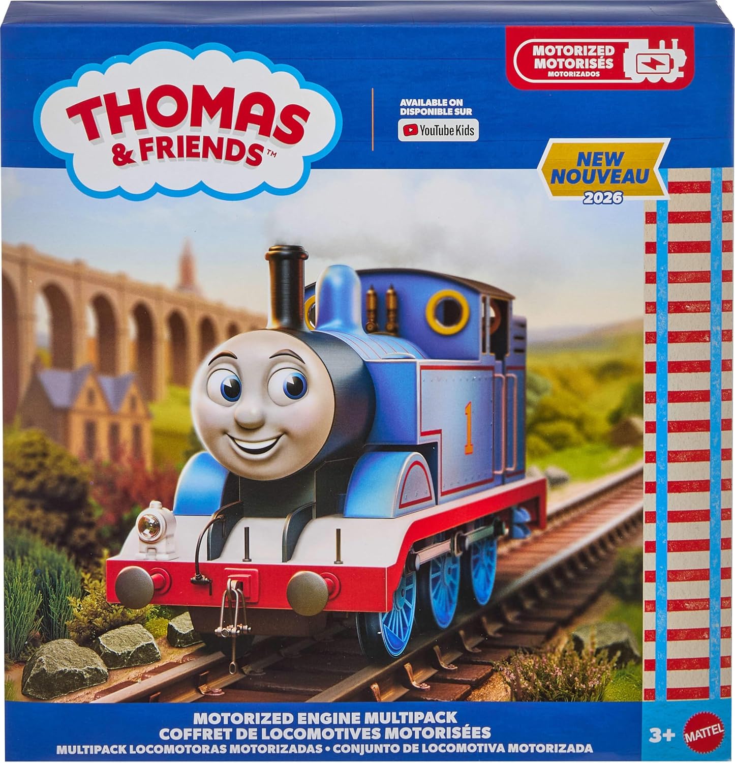 Thomas & Friends Toy Trains by Fisher-Price, Motorized Engine Multipack, Battery-Powered Thomas, Percy & James with Their Cargo Tenders (Amazon Exclusive)