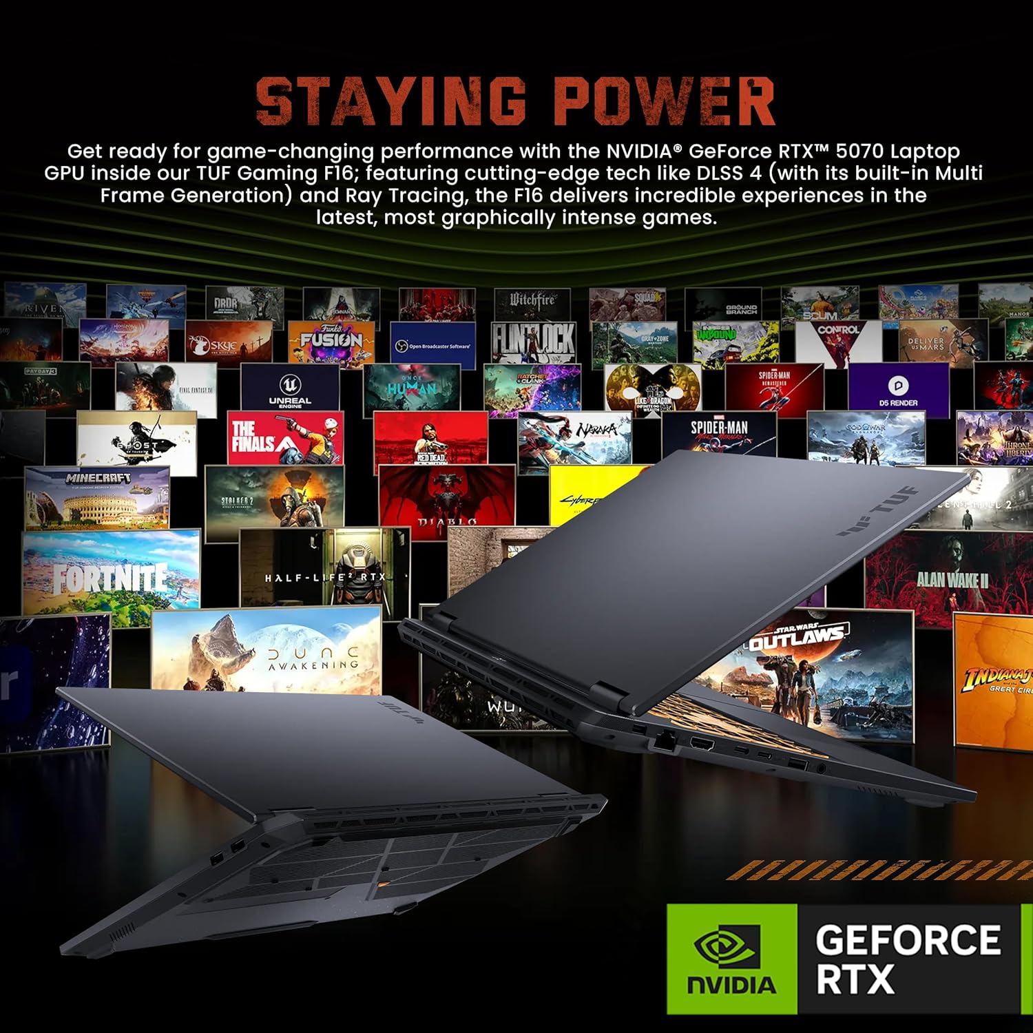 ASUS TUF F16 16" WUXGA 165Hz Gaming Laptop, Intel i7-14650HX, GeForce RTX 5070 8GB GDDR7, 32GB DDR5, 1TB SSD, RGB Backlit Keyboard, FHD IR Camera, Wi-Fi 6E, Win 11 Pro, Gray, 1TB Docking Station Set