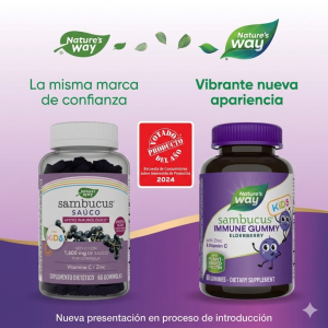 🌿 Sambucus Gomitas Inmune para Niños Nature’s Way® | 60 gomitas (Inmunidad · Niños · Antioxidantes · Respiratorio) ⭐ Fórmula infantil con saúco negro, vitamina C y zinc que apoya el sistema inmunológico y la protección frente a infecciones respiratorias.