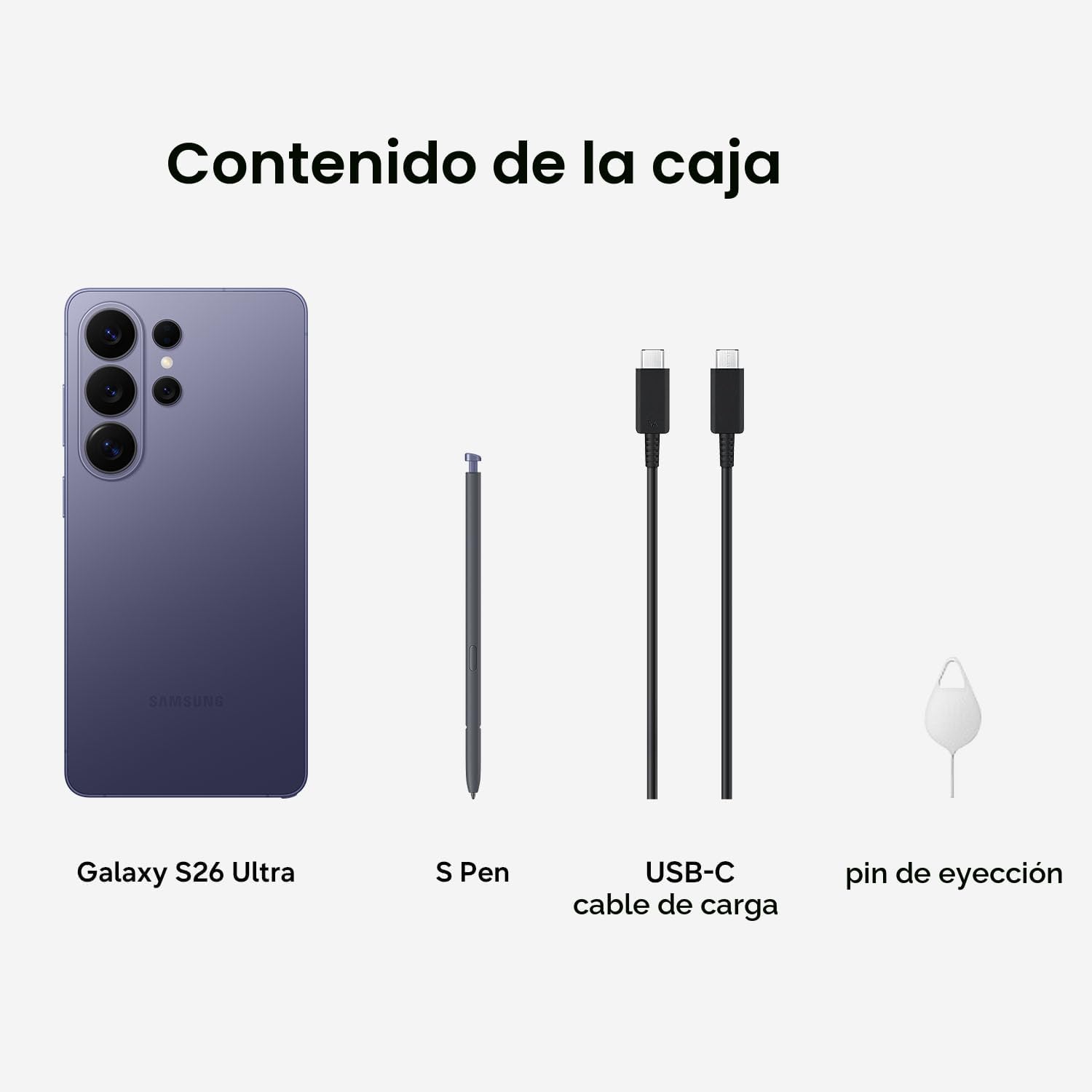 Samsung Galaxy S26 Ultra, teléfono inteligente Android desbloqueado, 256 GB, pantalla de privacidad, Galaxy AI, cámara AI, carga súper rápida 3.0, batería duradera, 2026, garantía de 1 año de EE. UU., violeta cobalto