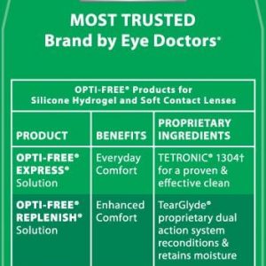 Opti Free Replenish, Multi Purpose Disinfecting Solution with Lens, 20 Fl Oz