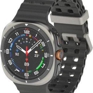 SAMSUNG Watch 7 Ultra LTE Ai (47mm) SM-L705F Latino Version (Tmobile Mint Tello Global), Sleep Fitness Tracker, GPS (Titanium Silver/Black Band)
