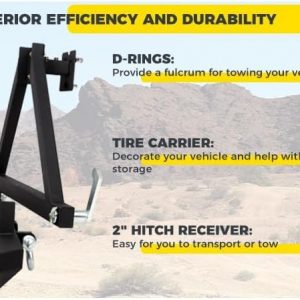 KUAFU Rear Bumper W/Tire Carrier Compatible with 1987-1996 Jeep Wrangler YJ 1997-2006 TJ 2003-2006 LJ w/D-Rings 2 packages