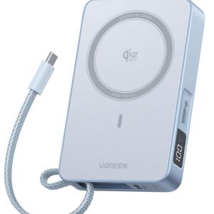 UGREEN MagFlow 10,000mAh Power Bank, Qi2 25W Certified Wireless Charging, Magnetic Portable Charger for MagSafe with Built-in Cable, 30W USB-C Battery Pack for iPhone 17 Pro Max/16/15/14/13/12