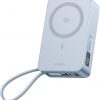 UGREEN MagFlow - Banco de energía magnético de 20000 mAh para MagSafe con cable integrado, carga inalámbrica certificada Qi2 de alta capacidad de 25 W y carga rápida PD de 45 W, cargador portátil para iPhone 17 Pro Max/16/15/14