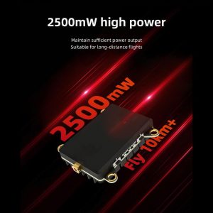 HGLRC ZEUS VTX 2.5W High Power 5.8G Image Transmission Adjustable Power Aerial Photography Travel FPV black