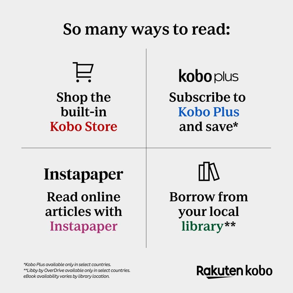 Kobo Clara Colour | Lector electrónico a color | Pantalla Kaleido™ 3 de tinta E sin deslumbramiento de 6 pulgadas | Opción de modo oscuro | Resistente al agua | Audiolibros | 16 GB de almacenamiento |