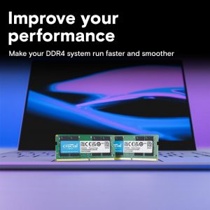 Crucial 64GB DDR4 RAM Kit (2x32GB), 3200MHz (PC4-25600) CL22 Laptop Memory, SODIMM 260-Pin, Downclockable to 2933/2666MHz, Compatible with 13th Gen Intel Core and AMD Ryzen 7000 - CT2K32G4SFD832A