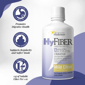 Medtrition HyFiber Daily Liquid Fiber for Regularity and Soft Stools, 12 Grams Soluble Fiber, 32 fl oz 4 Pack