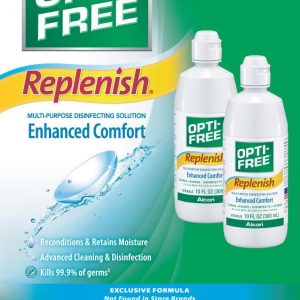 Opti Free Replenish, Multi Purpose Disinfecting Solution with Lens, 20 Fl Oz