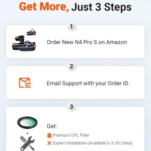 Vantrue New N4 Pro S 4K 3 Channel Dash Cam, Triple STARVIS 2 Dash Camera for Cars, 4K+1080P+2.5K Front and Rear Inside, HDR IR Night Vision, 24/7 Buffered Parking Mode, GPS, Wi-Fi, Support 1TB (RC18)