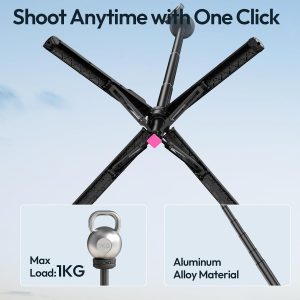 ULANZI Magnetic Phone Tripod, MT85 Auto Open Tripod for Magsafe with Enhanced 4-Leg, 60'' Selfie Stick Extendable Phone Stand, Content Creator Essentials for iPhone 17/16/15/14/13/12 Black