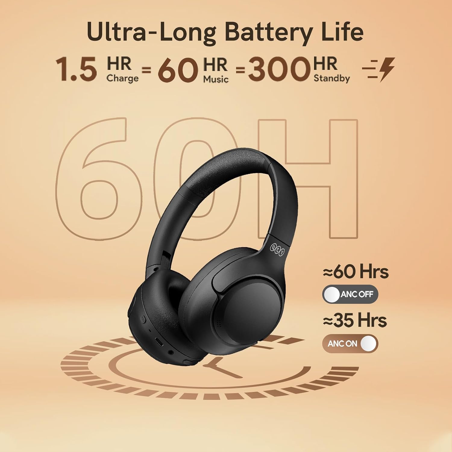 QCY H3 ANC Headphones Black + T13 Wireless Earbuds Black
