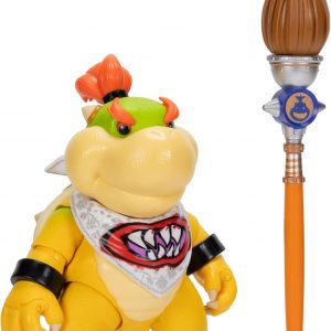 Figuras de acción de la película Super Mario Galaxy de 5 pulgadas Serie 1 – Bowser Jr. Figura con accesorio de pincel – Detalles premium y 17 puntos de articulación