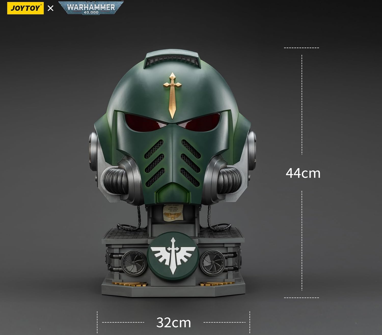 JOYTOY 1:1 MkX Helmet and Display Stand Warhammer 40K Action Figures Dark Angels MkX Helmet and Display Stand Collectible Model 17.3Inch Birthday Gifts