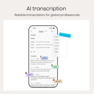 Plaud Note Pro AI Voice Recorder, Transcribe & Summarize with AI Note Taker for Meetings & Calls, Professionals & Teams, Supports 112 Languages, Ultra-Slim, InstantView Display, Case Included, Black