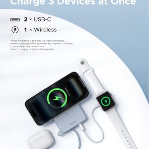 UGREEN MagFlow 10,000mAh Power Bank, Qi2 25W Certified Wireless Charging, Magnetic Portable Charger for MagSafe with Built-in Cable, 30W USB-C Battery Pack for iPhone 17 Pro Max/16/15/14/13/12