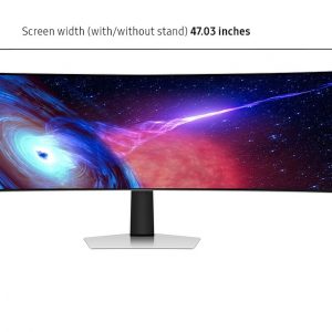 Samsung 49" Odyssey G93SC Series Curved Gaming Monitor, QD-OLED, 240Hz, 0.03ms, DQHD, G-Sync Compatible, FreeSync Premium Pro, Adjustable Stand