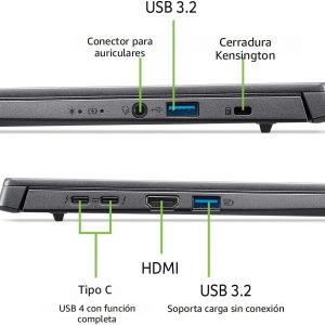 Acer Aspire 14 AI Copilot+ PC | Pantalla WUXGA de 14 pulgadas | Procesador Intel Core Ultra 5 de 226 V | NPU: hasta 40 tops - GPU: hasta 53 tops | Intel ARC 130V | 16 GB LPDDR5X | SSD de 512 GB | Wi-Fi 6E | A14-52M-52M-5 1S1