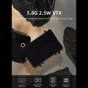 HGLRC ZEUS VTX 2.5W High Power 5.8G Image Transmission Adjustable Power Aerial Photography Travel FPV black