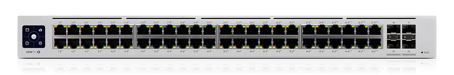 Ubiquiti Networks UniFi Pro USW-PRO-48-POE, 48-port gigabit PoE+ managed layer 2/3 switch with 4 SFP+ 10G uplinks