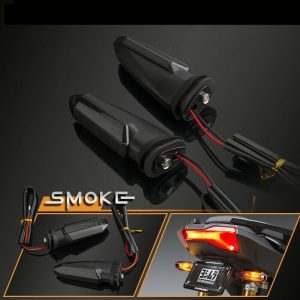 GIXXER 250 - Kit de eliminación de guardabarros compatible con soporte de placa de matrícula GIXXER 150 250 2021-2025 con luz trasera y intermitentes traseros (humo)