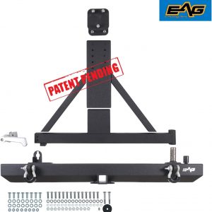 EAG Classic Rear Bumper with Tire Carrier Black Textured Fit for 87-06 Wrangler TJ YJ