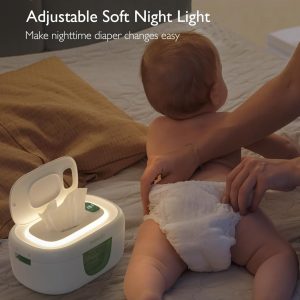 Momcozy Baby Wipe Warmer, Innovative Spring Design, Large Capacity Wipes Dispenser, Fast and Even Heating, 4 Modes of Temperature Heating Control, Diaper Wipe Warmer with Night Light