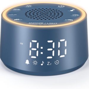 Dreamegg Sound Machine & Alarm Clock - White Noise Machine with 7 Wake-Up Sounds, 0-100% Dimmable, Night Light, Sound Machine for Sleeping, Office, Home, Travel Essentials Gift, Navy