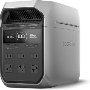 EF ECOFLOW Estación de energía portátil DELTA 3 Plus, batería LiFePO4 (LFP), 1800 W AC/140 W USB-C, generador solar (panel solar opcional) para respaldo del hogar, campamento y RV