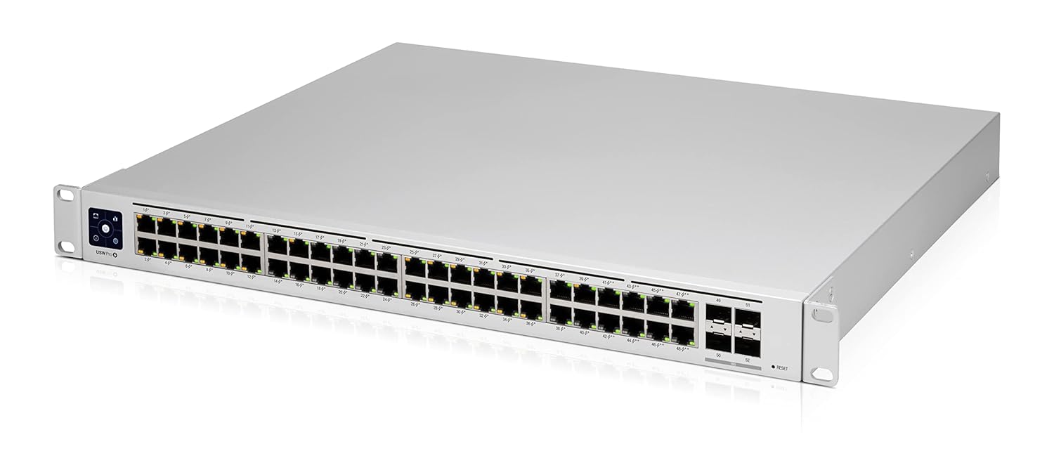 Ubiquiti Networks UniFi Pro USW-PRO-48-POE, 48-port gigabit PoE+ managed layer 2/3 switch with 4 SFP+ 10G uplinks