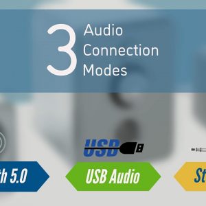 MANHATTAN Sistema de altavoces estéreo Bluetooth USB 2.1 con subwoofer y 2 altavoces satelitales pequeños, 3 modos de conexión de audio - para computadora, PC, laptop, escritorio - 167345