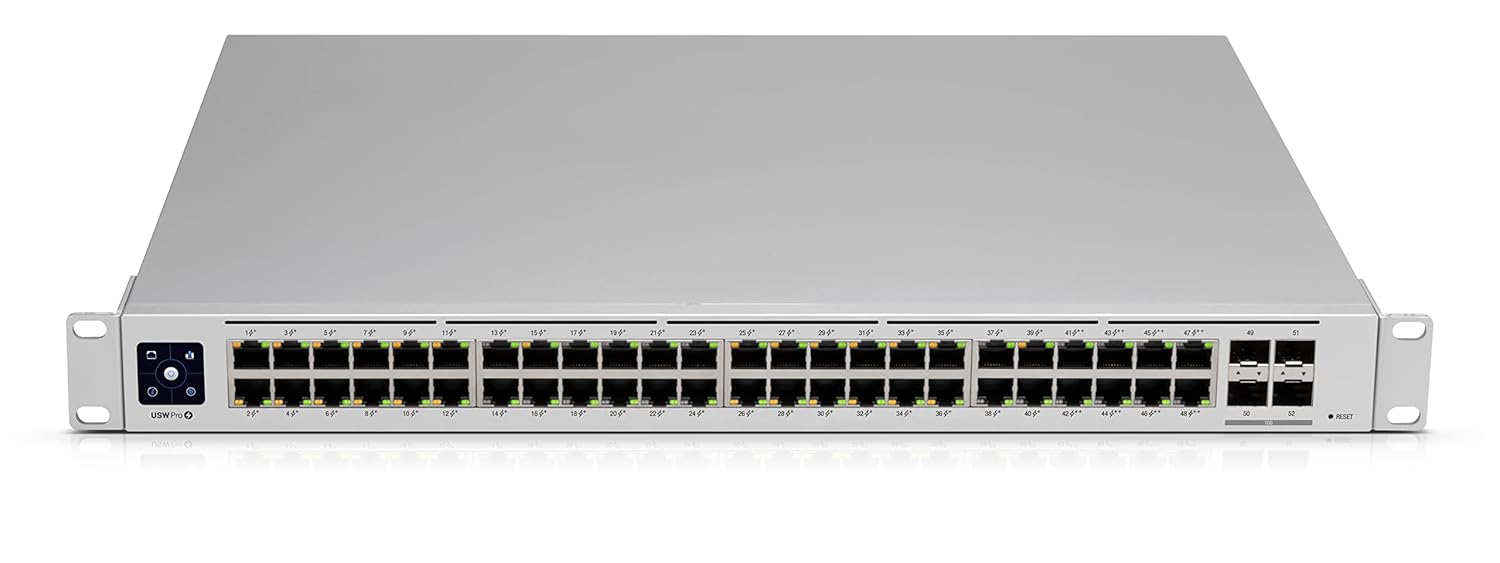 Ubiquiti Networks UniFi Pro USW-PRO-48-POE, 48-port gigabit PoE+ managed layer 2/3 switch with 4 SFP+ 10G uplinks