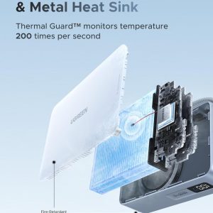 UGREEN MagFlow - Banco de energía magnético de 20000 mAh para MagSafe con cable integrado, carga inalámbrica certificada Qi2 de alta capacidad de 25 W y carga rápida PD de 45 W, cargador portátil para iPhone 17 Pro Max/16/15/14