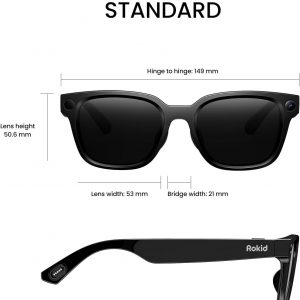 Rokid Ai Glasses Style (Non-Display), 2026 Smart Audio Sun Glasses with ChatGPT & Gemini, Real-Time Translation, 12MP Camera, Voice-Controlled Assistant, Hands-Free Calls, Productivity for Travel