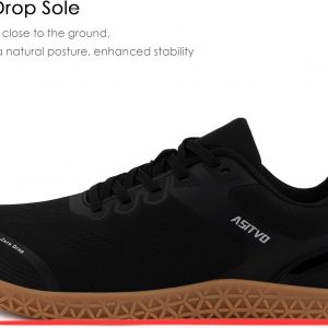 ASITVO Zapatos anchos descalzos para hombre, gimnasio, suela sin caída, minimalista, con ancho para los dedos, zapatillas de deporte de punto sin coser, puntera de poliuretano termoplástico (TPU) y