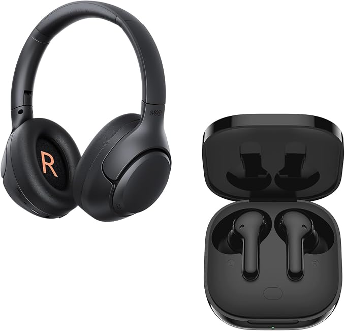 QCY H3 ANC Headphones Black + T13 Wireless Earbuds Black